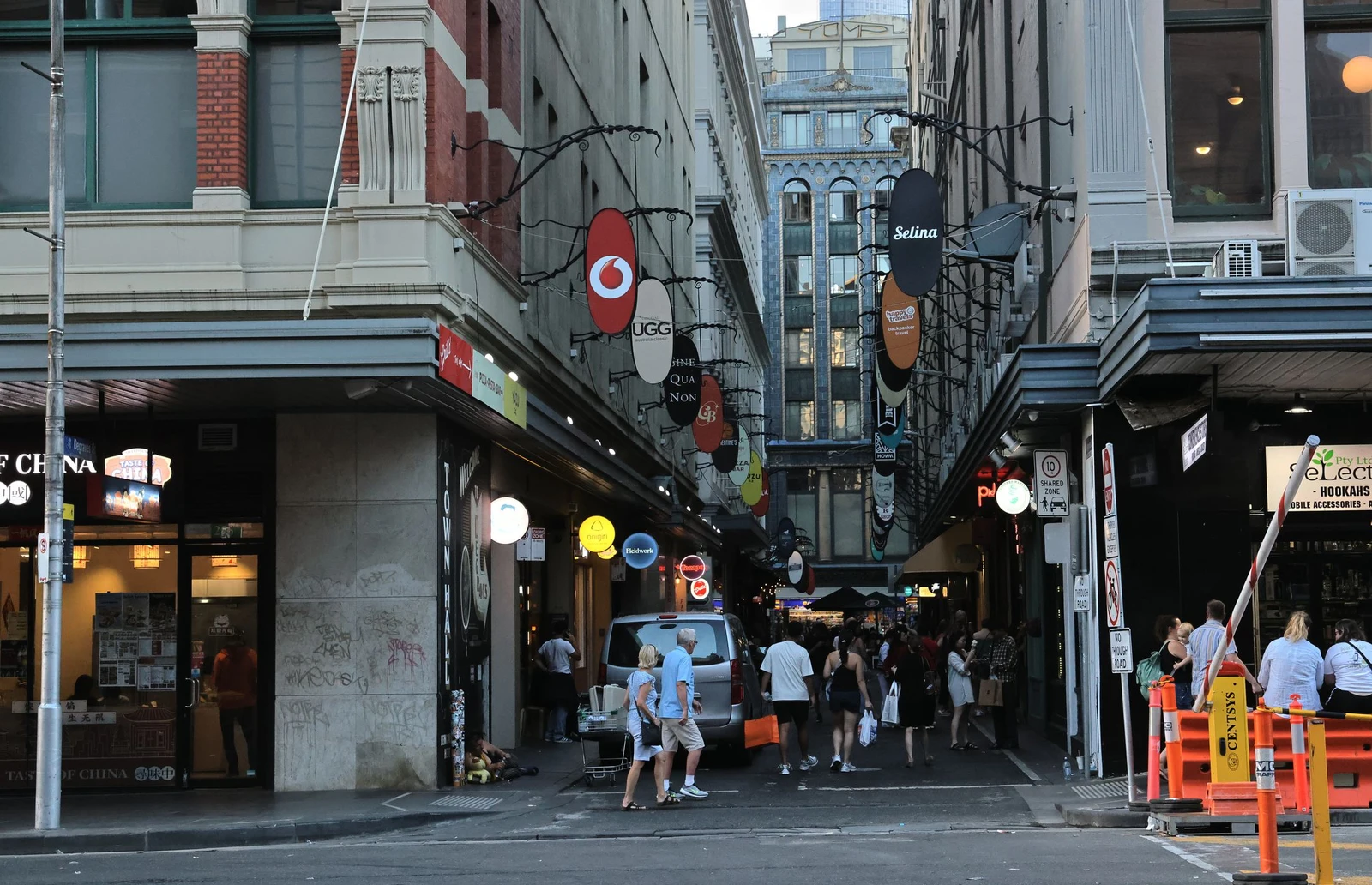 Retail shops and commercial laneway buildings in Melbourne, Australia